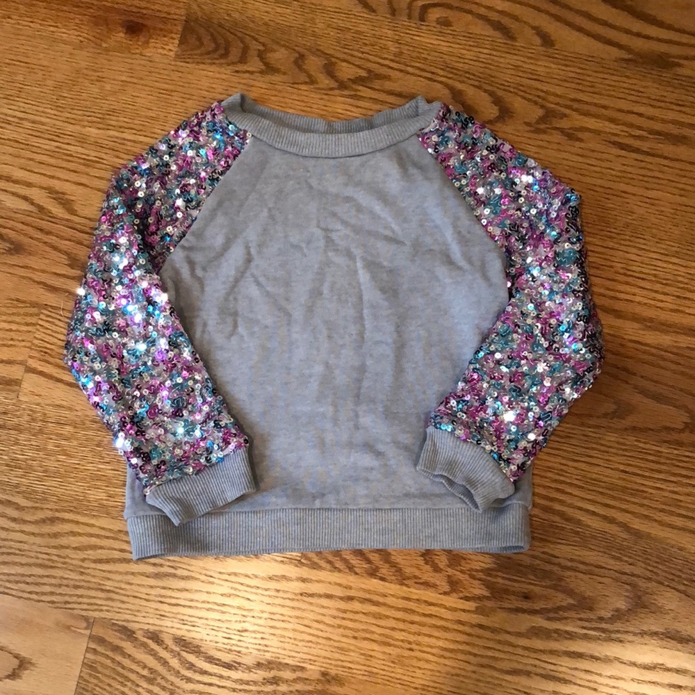 Gymboree girls sequin sleeve crew neck sweatshirt